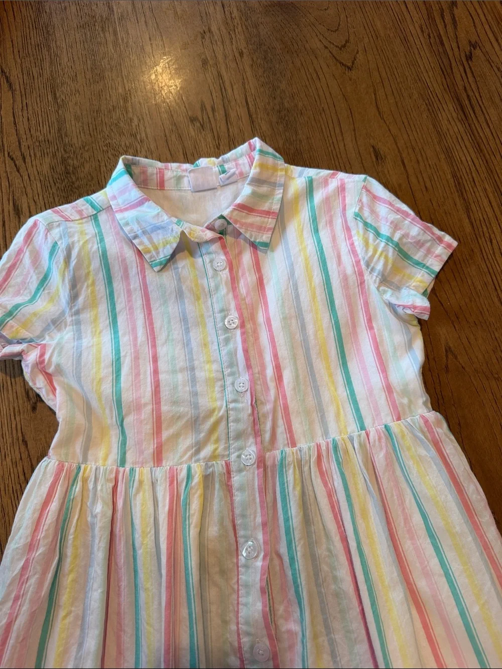 Gap kids 6 /6X small Girls' Multicolor Stripe Button-Front Summer Dress